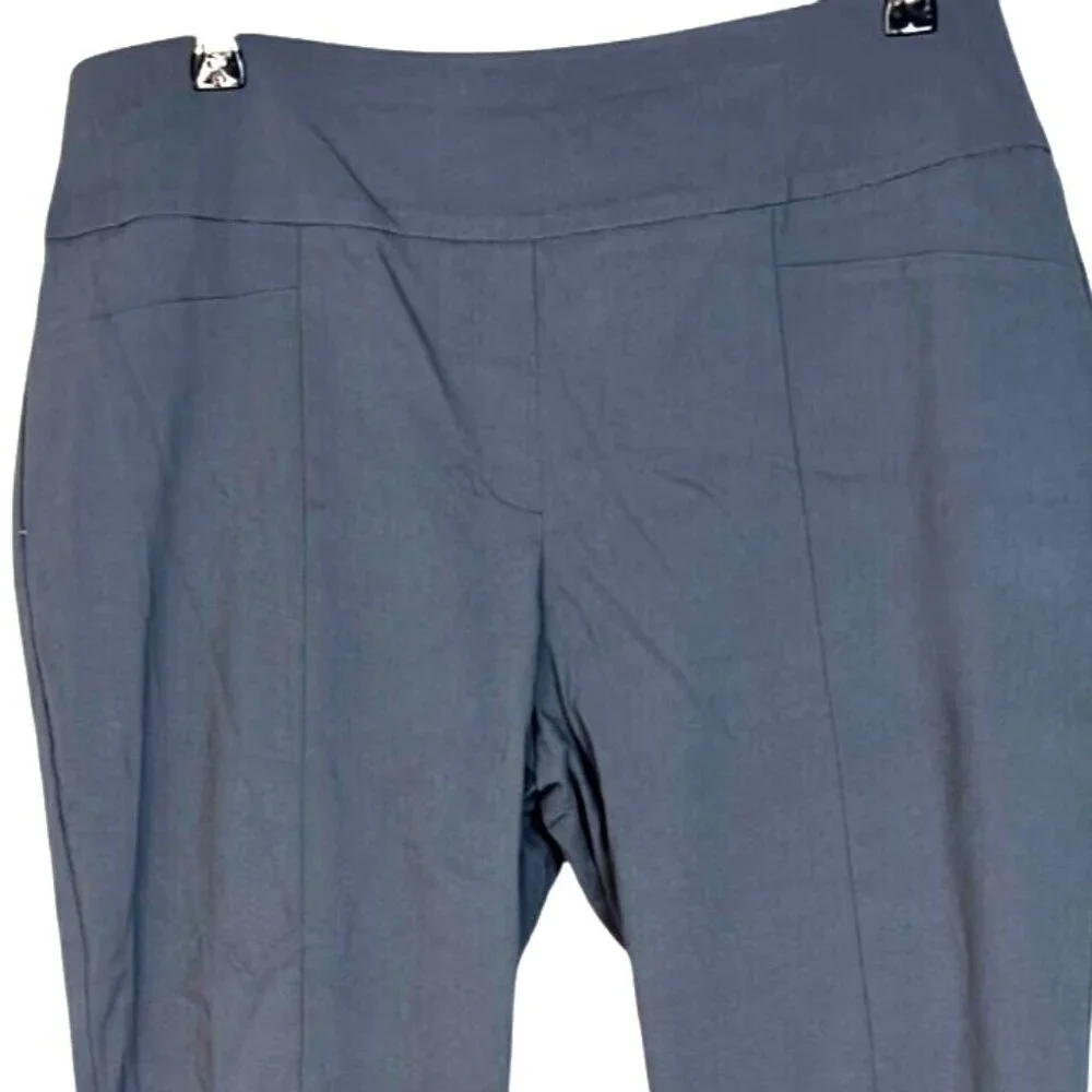 Cooper & Ella Gray Mid Rise Flat Front Straight Ankle Trouser Pants Plus Size 14 - Picture 3 of 7